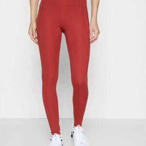 Girlfriend collective high rise leggings-rust red-small
